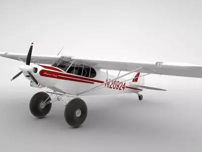Piper Super Cub Bushplane Low-poly 3D model