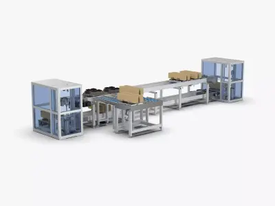 High-Speed Chain Loop Loading and Unloading Conveyor 3D model