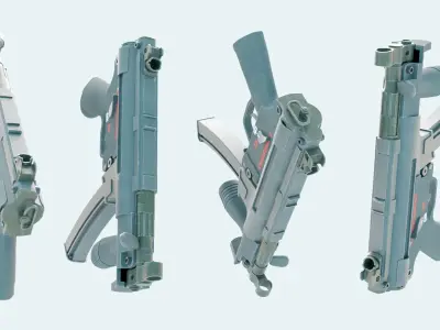 Submachine gun MP5K  3D model