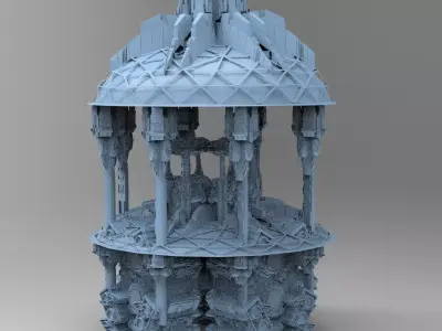 Grand Elven Sci fi Towers Dome 7 3D 3D model