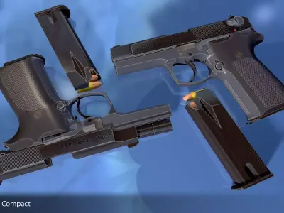 Walther P88 Compact 9mm Pistol Low-poly 3D model