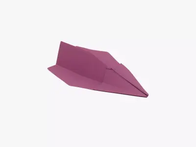 Paper Plane Maroon Low-poly 3D model