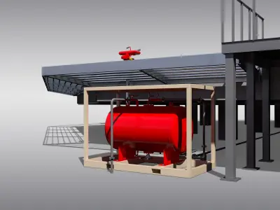 Octagonal Heliport 3D model purchase