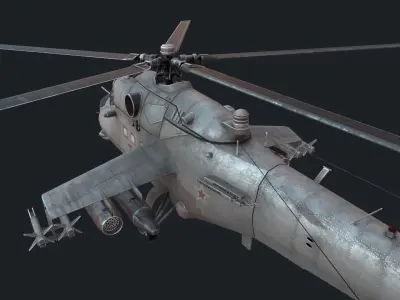 Mi-35m Low-poly 3D model