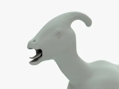 Parasaurolophus Rigged Basemesh Low-poly 3D model