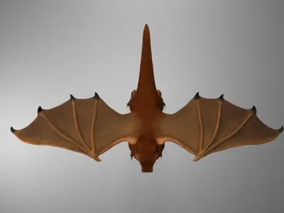 Brown dragon Low-poly 3D model