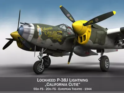 Lockheed P-38 Lightning - California Cutie 3D model