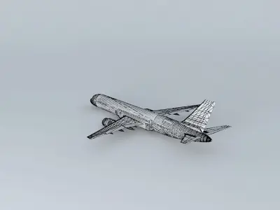 Boeing 757 200 AAO with interior Free 3D model