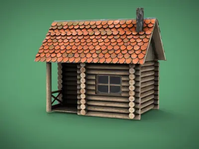 SPRING CABIN Low-poly 3D model