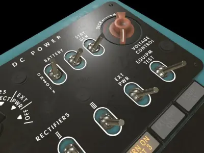 Mi-8MT Mi-17MT Right Side Console English Low-poly 3D model