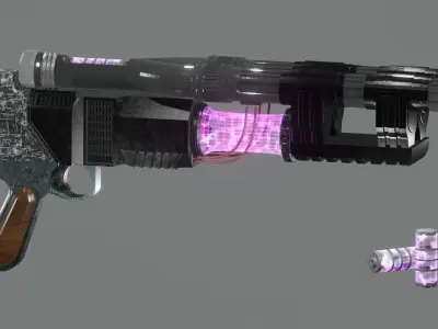 Fantasy Sliquifier Double Barreled Wonder weapon gun 3D model
