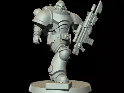 Sci-Fi Heavy Trooper STL Modular Power Armor 32mm Miniature V6 3D print model