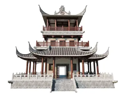Traditional Pavilion Pagoda Exterior 3D model