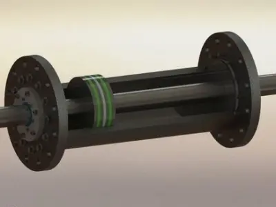 Double Acting Hydraulic Cylinder 3D model