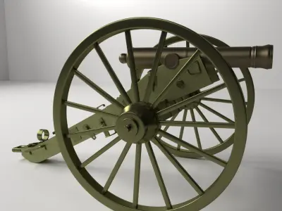 Double Barreled Cannon 3D model