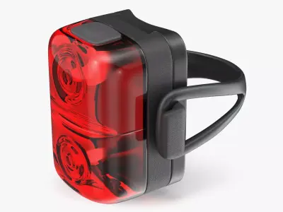 Rear Bicycle LED Light Double Lens Red 3D model