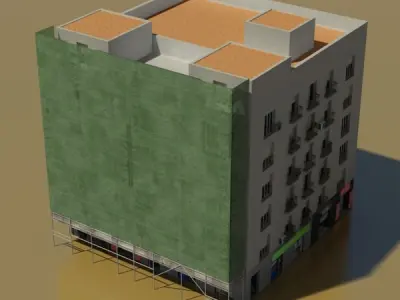 Building with covering 3D model