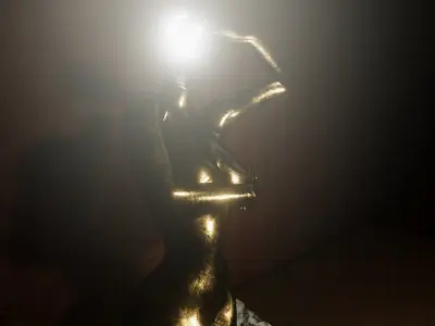 Decorative Lamp - gold sculpture - Low Poly Free low-poly 3D model