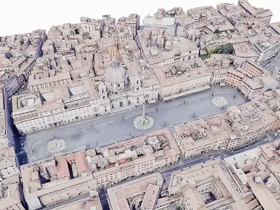 Navona Square - city - Rome Low-poly 3D model