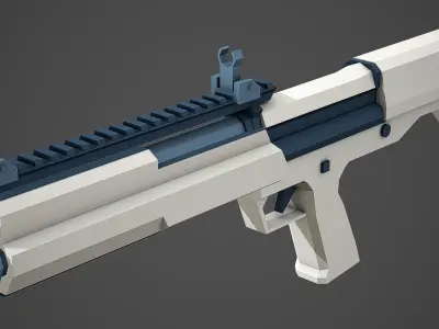Stylized KSG Shotgun Low Poly Mobile Ready Low-poly 3D model
