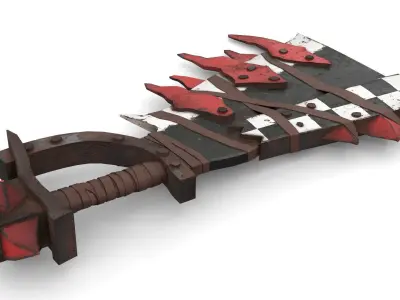 Orc Battle Axe 1 Low-poly 3D model