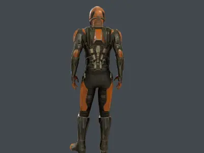 Sci-fi Soldier Low-poly 3D model