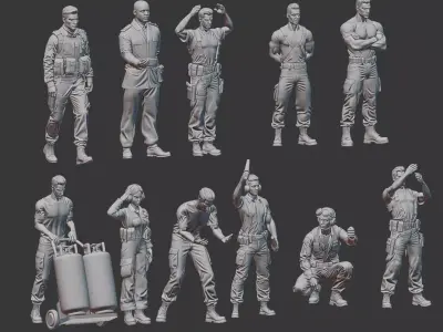 AIR GROUND CREW FIGURE DIORMA COLLECTION 3D print model
