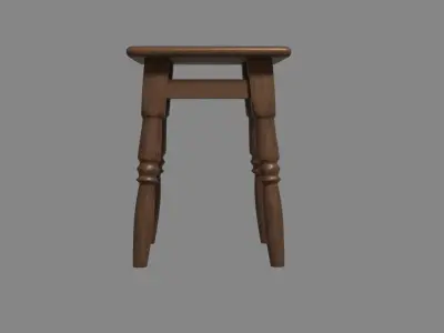 small wooden chair Free low-poly 3D model