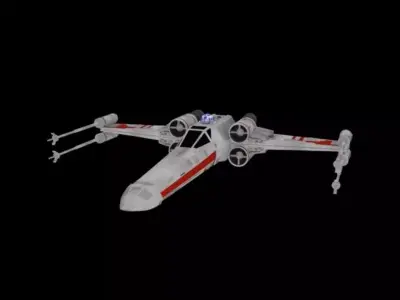 X-wing star wars fighter 3D model