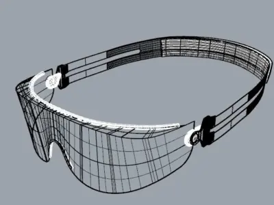 GOGGLES clear on table 3D model
