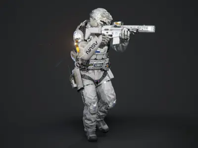 SCIFI - SPACE SOLDIER Low-poly 3D model