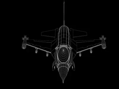 Fighter Jet F16 Low-poly 3D model