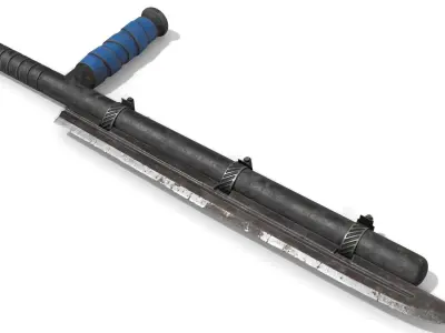 Police Baton with Blade Low-poly 3D model