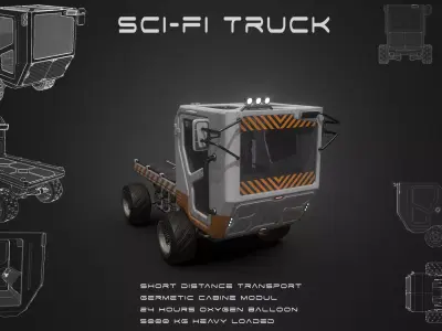 Sci-fi Cart Low-poly 3D model