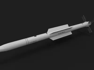 r77 air to air missile Low-poly 3D model