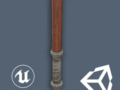 German  Halberd Low-poly 3D model