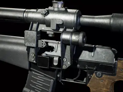 PBR - VSS Vintorez Sniper Rifle - Game-Ready 3D Asset 3D model