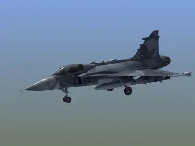 JAS 39 Gripen Low-poly 3D model