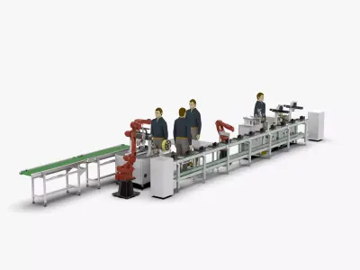 Shell Automatic Locking Labeling Line 3D model