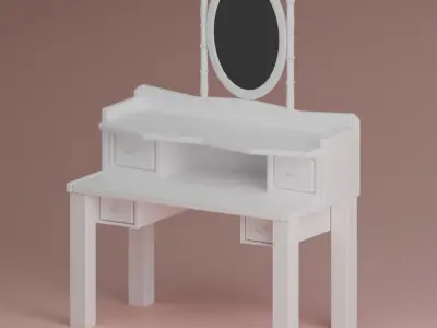 Makeup Table aesthetic mirror blender 3D model Free low-poly 3D model