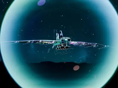 SpaceShip Low-poly 3D model 13
