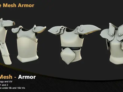 27 armor Base Mesh - VOL 03 Low-poly 3D model