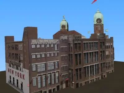 Hotel New York Rotterdam Low-poly 3D model