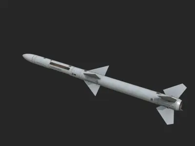 Chinese PL12 PL-12 BVR air-to-air missile Low-poly 3D model