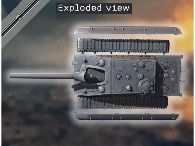 E-100 Sturmpanzers 210mm Entwicklung assault gun - Germany Easte 3D print model