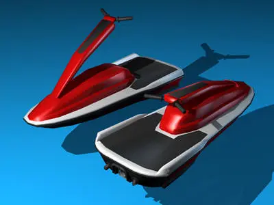 Waterbike two jet skis 3D model