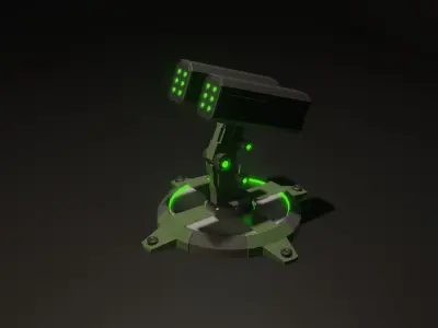 black friday turret 3d NEW YEAR SALE with gift Free low-poly 3D model