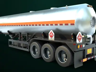 Gas Tank Trailer 04 For Heavy Truck All PBR Unity UE Textures Low-poly 3D model