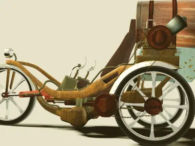 Tricycle steam powered bicycle 3D model