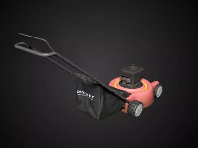 Lawn Mower Low-poly 3D model 2